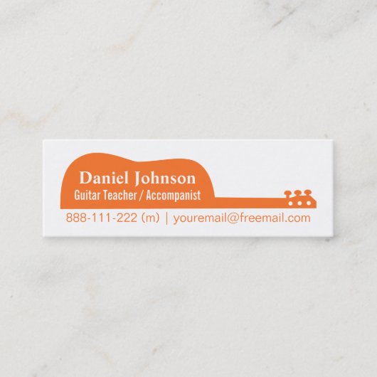 ギターシルエットミュージシャン帯 スキニー名刺 (正面)