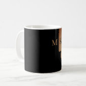 ギターシルエット タンウッド 名前 モノグラム コーヒーマグカップ (正面左)