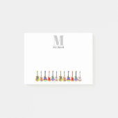 ギタースカラフルミュージシャンソングライターモノグラム ポストイット (正面)