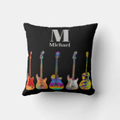 ギタースカラフルモノグラムブラック クッション (裏面)