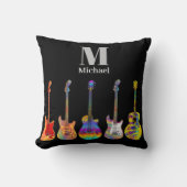 ギタースカラフルモノグラムブラック クッション (正面)