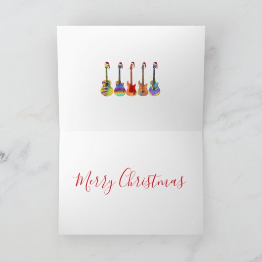 ギタースクリスマスミュージカルジャジーカラフル シーズンカード (内部)