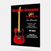 ギタースクリモダンー黒カスタマイズアクリルサイン アクリルサイン (傾斜)