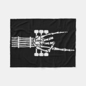ギタースケルトンロックNロールロッカーサインパンクハロ フリースブランケット (正面(横))