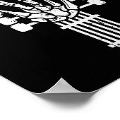 ギタースケルトンロックNロールロッカーサインパンクハロ ポスター (角)