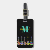 ギタースサイケデリックモノグラムミュージシャン  ラゲッジタグ (正面縦)