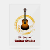 ギタースタジオエレガント透明アクリル看板 アクリルサイン (正面)