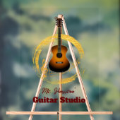 ギタースタジオエレガント透明アクリル看板 アクリルサイン (ニュートラル)