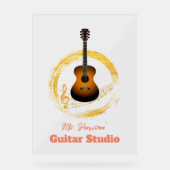 ギタースタジオエレガント透明アクリル看板 アクリルサイン (正面)