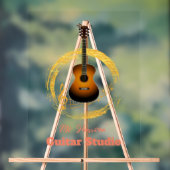 ギタースタジオエレガント透明アクリル看板 アクリルサイン (ニュートラル)