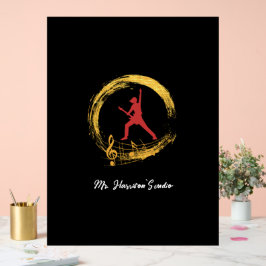 ギタースタジオブラックアモダンクリルサイン アクリルサイン