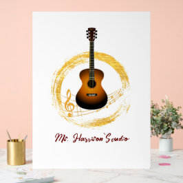 ギタースタジオホワイトエレガントアクリルのサイン アクリルサイン