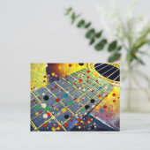 ギターストリングスミュージカル水彩 ポストカード (スタンド正面)