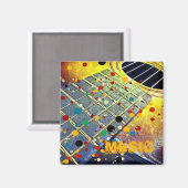 ギターストリングスミュージカル水彩 マグネット (正面/裏面)