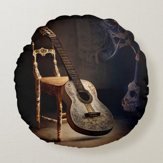 ギタースポットライトラウンド装飾用クッション ラウンドクッション (正面)