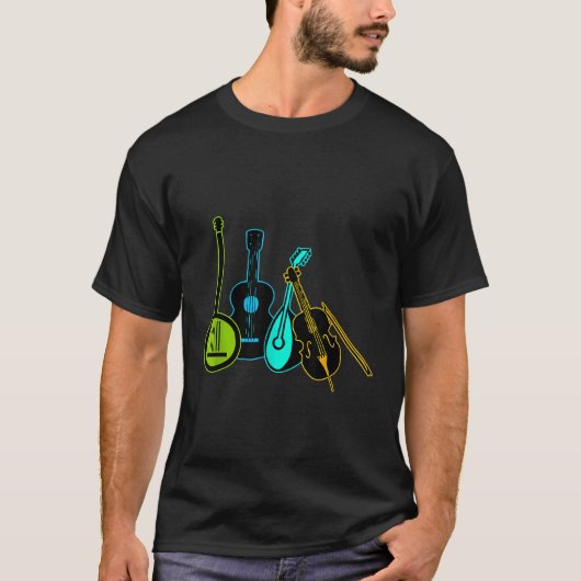 ギターズバンジョスフィドルマンドリン1 Tシャツ (正面)