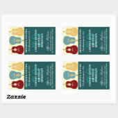 ギターズワインラベル – ティール(緑がかった色)(750ml) 長方形シール (シート)