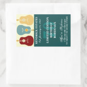 ギターズワインラベル – ティール(緑がかった色)(750ml) 長方形シール (バッグ)