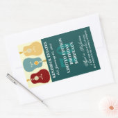 ギターズワインラベル – ティール(緑がかった色)(750ml) 長方形シール (封筒)