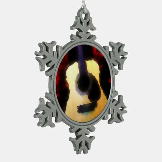 ギターソロ油 スノーフレークピューターオーナメント (左)