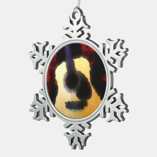 ギターソロ油 スノーフレークピューターオーナメント (右)