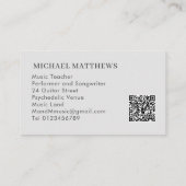 ギターソングライターミュージシャンカスタムQ Rコード 名刺 (裏面)