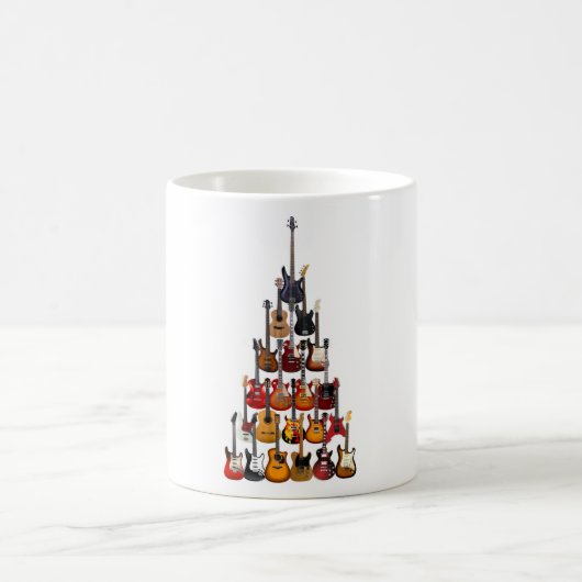 ギターツリークリスマスライトロック音楽 コーヒーマグカップ (中央)
