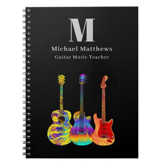 ギターティーチャー　カスタム音楽レッスン ノートブック (正面)