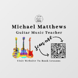 ギターティーチャー ミュージックレッスン QRコード ウィンドウクリング ウィンドウサイン