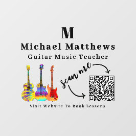 ギターティーチャー　音楽レッスン　ＱＲコード ウィンドウサイン