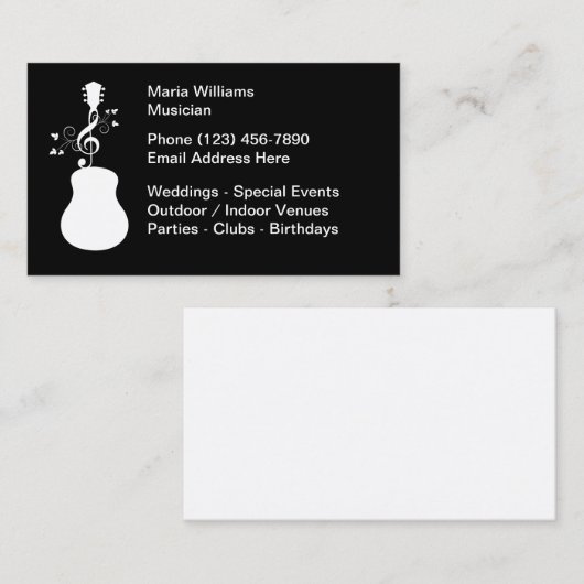 ギターテーマの採用ミュージシャン 名刺 (正面/裏面)