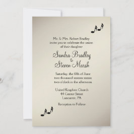 ギターテーマアンティーク金ゴールド結婚式招待状 招待状