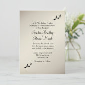 ギターテーマアンティーク金ゴールド結婚式招待状 招待状 (スタンド正面)