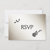 ギターテーマアンティーク金ゴールドRSVP（メニュー選択付き） 出欠カード (裏面)