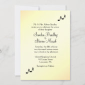 ギターテーマイエロー結婚式招待状 招待状 (正面)