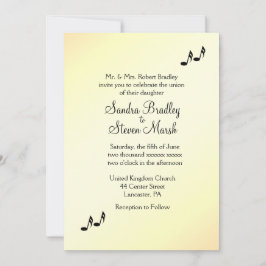 ギターテーマイエロー結婚式招待状 招待状