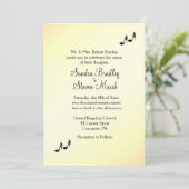 ギターテーマイエロー結婚式招待状 招待状 (スタンド正面)