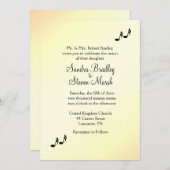 ギターテーマイエロー結婚式招待状 招待状 (正面/裏面)