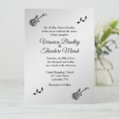 ギターテーマ結婚式招待状5.5インチx 7.5インチ 招待状 (スタンド正面)