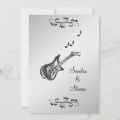 ギターテーマ結婚式招待状5" x 7" 招待状 (裏面)