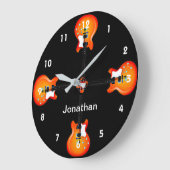 ギターデザインウォールクロック ラージ壁時計 (傾斜)