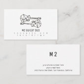 ギターデュオホワイトビジネスカード(2本のギター付き) 名刺 (正面/裏面)