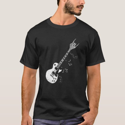 ギターネックのロックに甘いロックとス転がケル Tシャツ (正面)