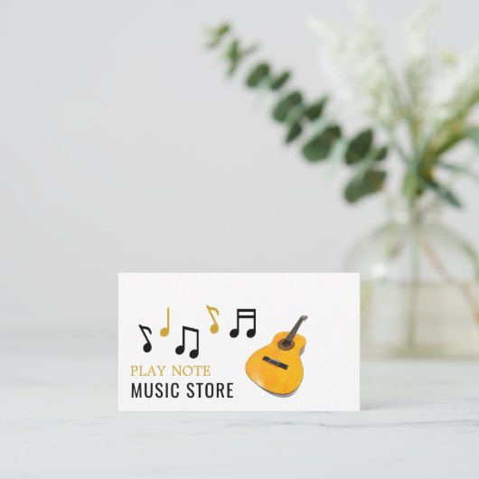 ギターノート，ミュージカル楽器ストア 名刺 (スタンド正面)
