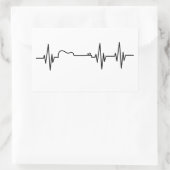 ギターハートビートパルスMake Music Squareステッカー 長方形シール (バッグ)