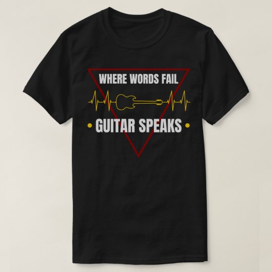 ギターハートビートラインギター引用文 Tシャツ (デザイン正面)