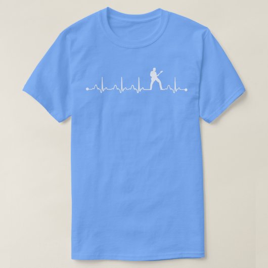 ギターハートビートEKGパルスギタリストの選手の恋人4 Tシャツ (デザイン正面)