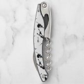 ギターバスジャズロックホワイトブラックモノグラムコルク ソムリエナイフ (裏面)