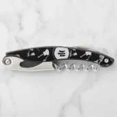 ギターバスジャズロック白黒モノグラムコルク ソムリエナイフ (正面)