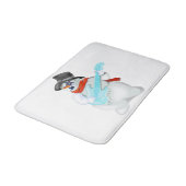 ギターバスマット付きおもしろいクリスマス雪だるま バスマット (アングル)